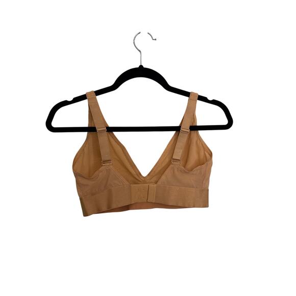 Parade Bralette Women Size 1 30-32 DD/DDD Sand Silky Mesh Plunge Wireless V-Neck - Picture 2 of 3